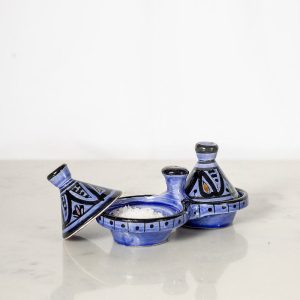 Handmade Moroccan Ceramic Spice Seller in Blue