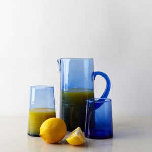 "NOMAD" Recycled Glass Jug - Blue