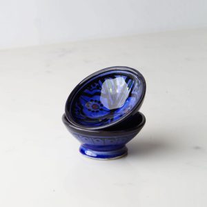 Handmade Moroccan Ceramic Dipping Bowl in Blue