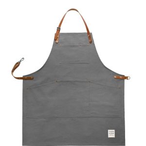"RISDON & RISDON" Original Apron  with leather - Heritage Grey