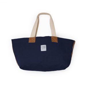 "RISDON & RISDON" Canvas & Leather Navy Bag