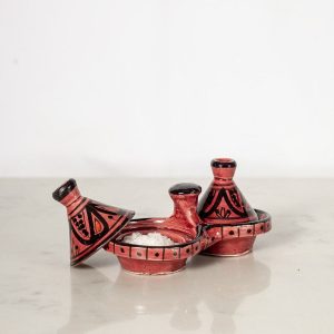Handmade Moroccan Ceramic Spice Seller in Red