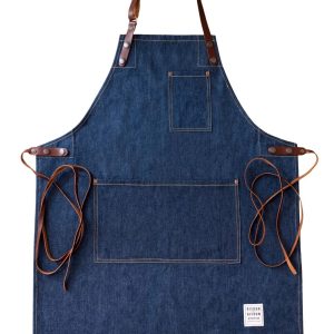 "RISDON & RISDON" Original Apron with leather - Denim