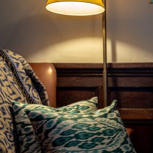 Rayna Blue & Green Silk Ikat Cushion