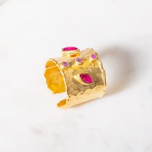 Chunky Textured Ring in Pink