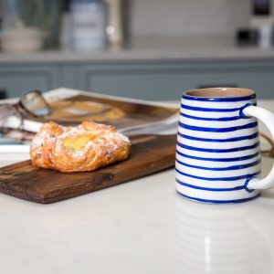WYLE BLUE Handmade Blue & White StripedMug