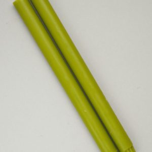 Pair of  Leaf Green Dinner Candles
