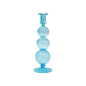 Aqua Blue Bubble Glass Candle Holder