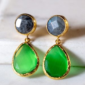 Delilah Emerald and Labradorite Earrings