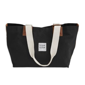"RISDON & RISDON" Canvas & Leather Black Bag