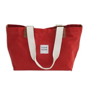 "RISDON & RISDON" Canvas & Leather Red Bag
