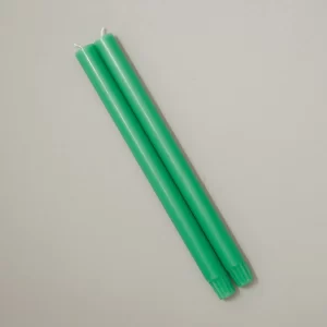 Pair of Peppermint Dinner Candles