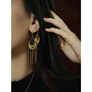 Isha Moon Chain Earrings