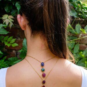 Trippel Garnet Pendant Necklace
