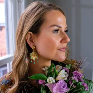 Turquoise & Coral Sol Earrings