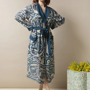 One Hundred Stars* Jaipur Blue Dressing Gown