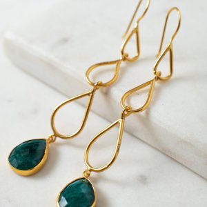 Emerald Tear Drop Earrings