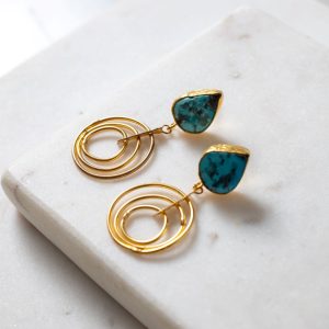 Turquoise Trippel Pivot Earrings