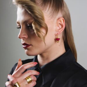 Garnet Tear Drop Earrings