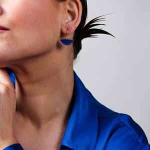 Royal Blue Half Moon Earrings