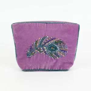 Lilac Peacock Feather Coin Purse