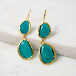 Jade Green Double Drop Earrings