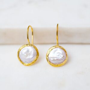 Pearl Button Earrings